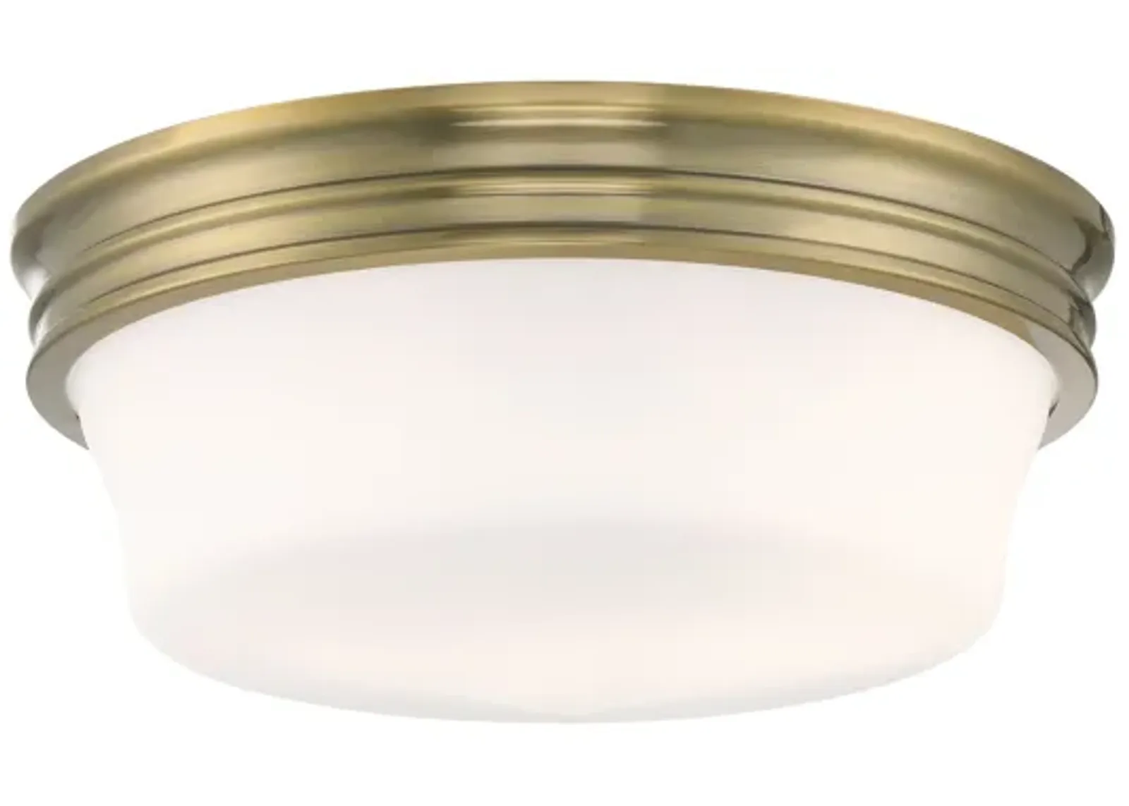 Galen Glass Flush Mount Ceiling Light - Antique Brass