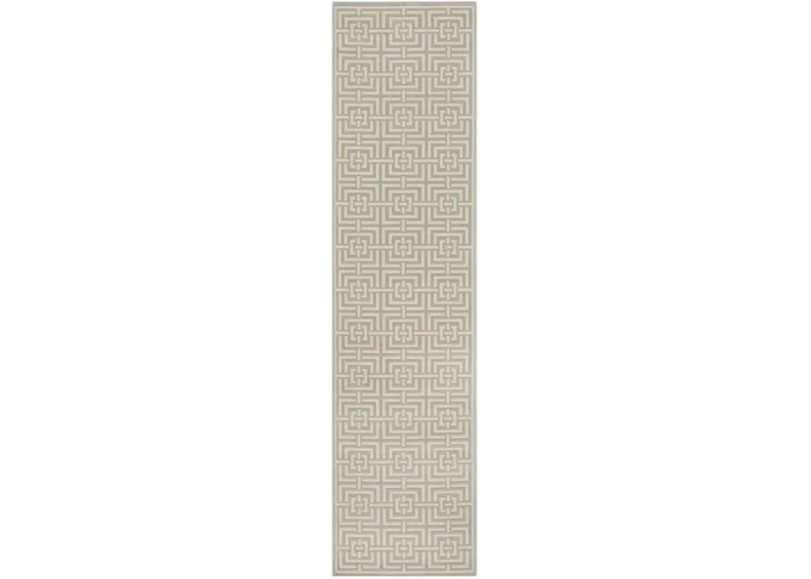 LINDEN 128 Collection LND128K-28 Aqua / Cream 2'-2" X 8'