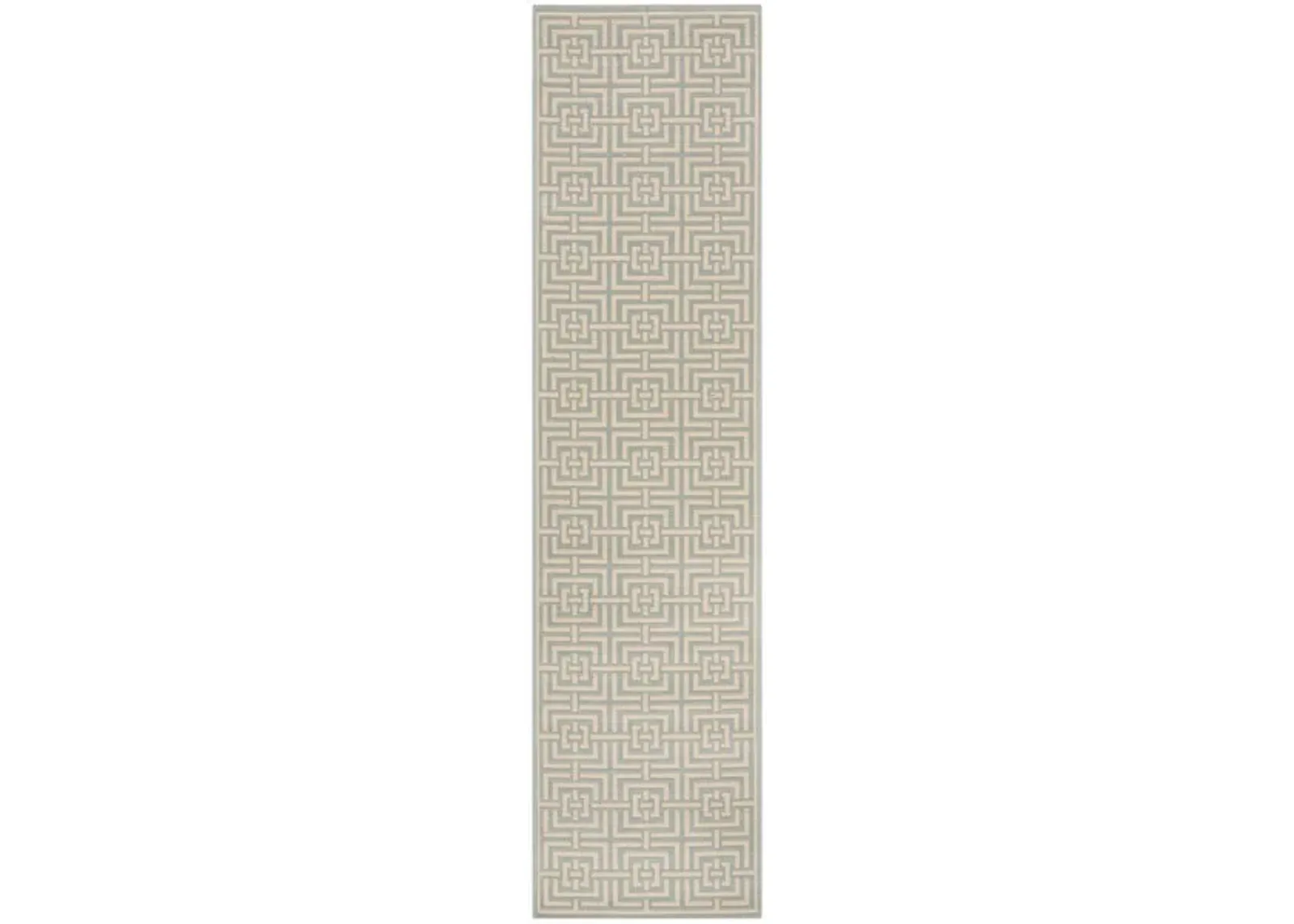 LINDEN 128 Collection LND128K-28 Aqua / Cream 2'-2" X 8'