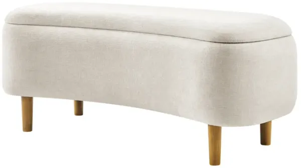Leony Chenille Storage Bench, Seneca Beige