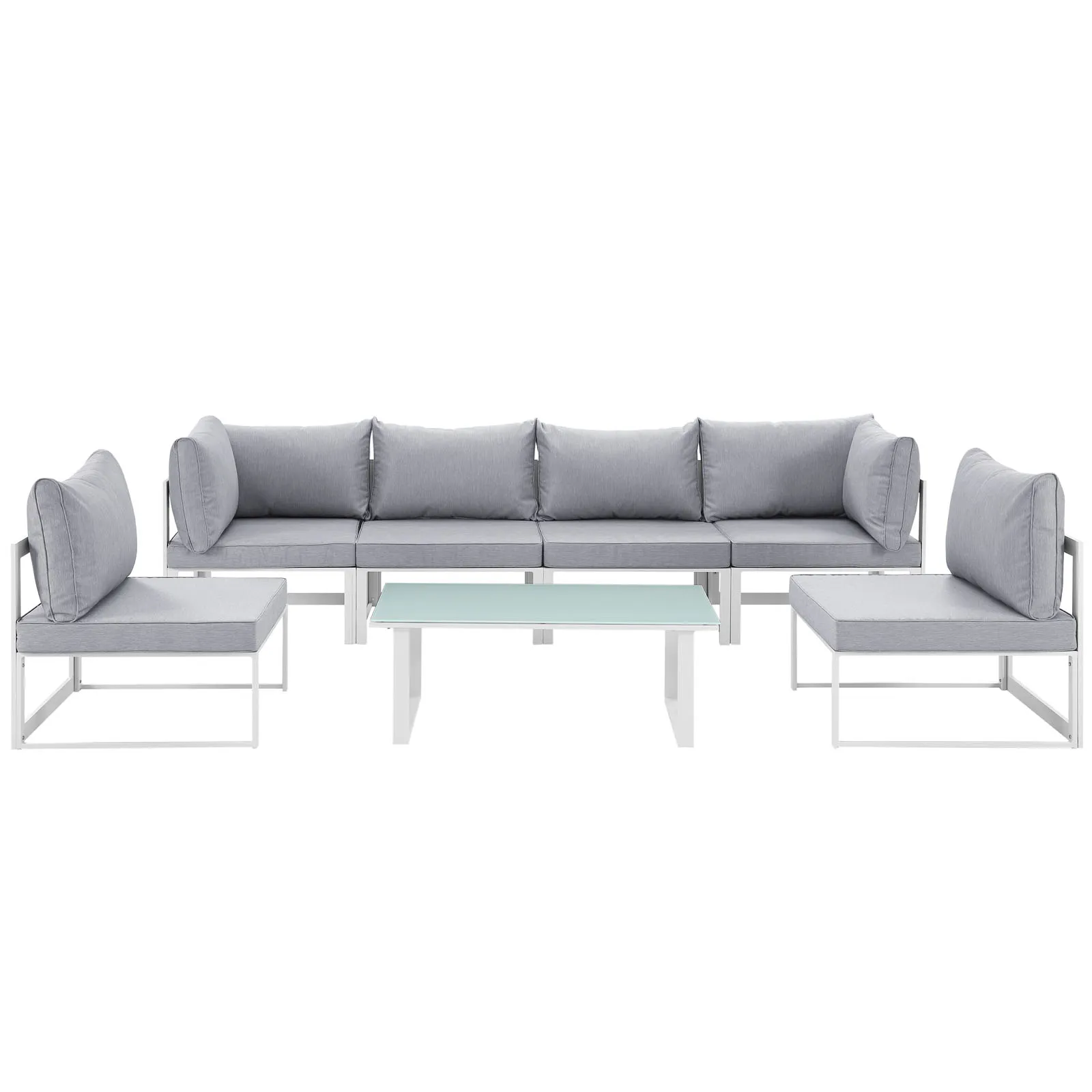 Fortuna 7 Piece Outdoor Patio Sectional Sofa Set