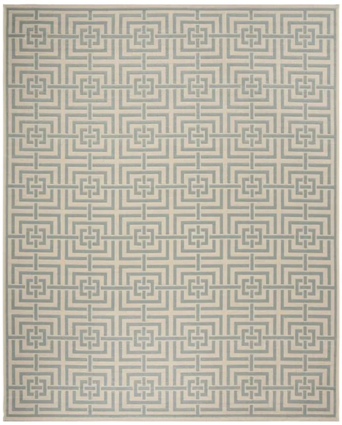 LINDEN 128 Collection LND128L-8 Cream / Aqua 8' X 10'