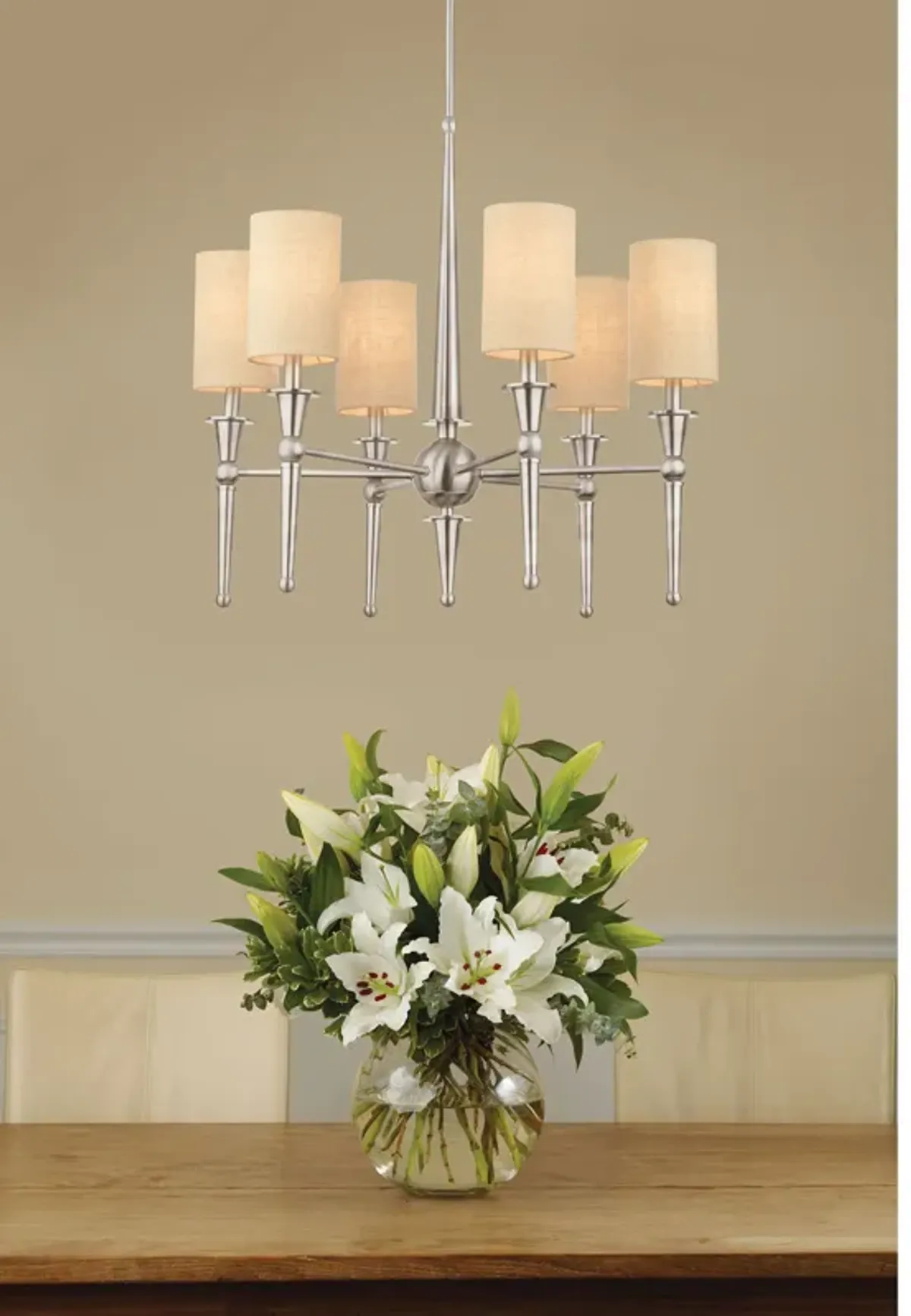 Allure 6-Light Chandelier in Brushed Nickel