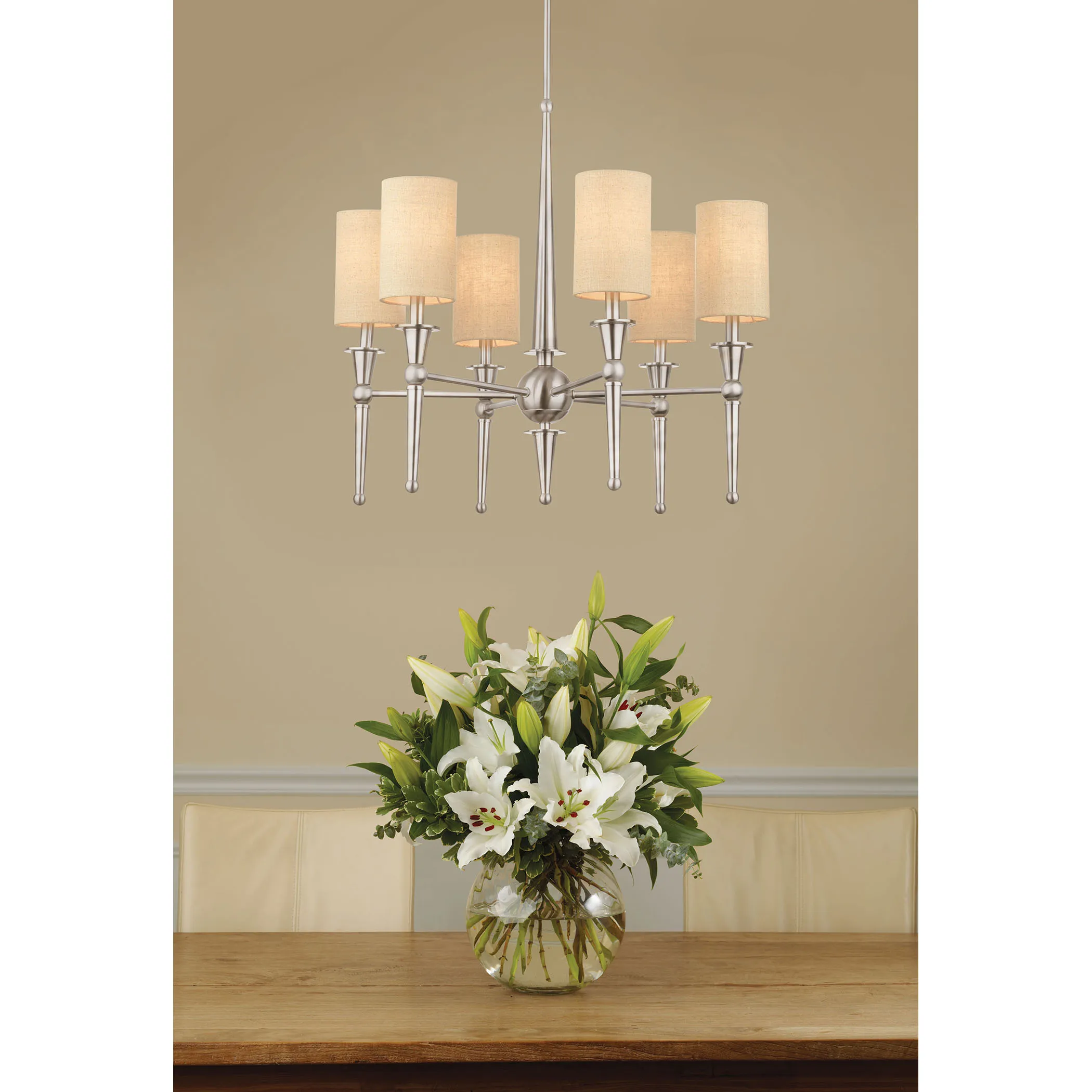 Allure 6-Light Chandelier in Brushed Nickel