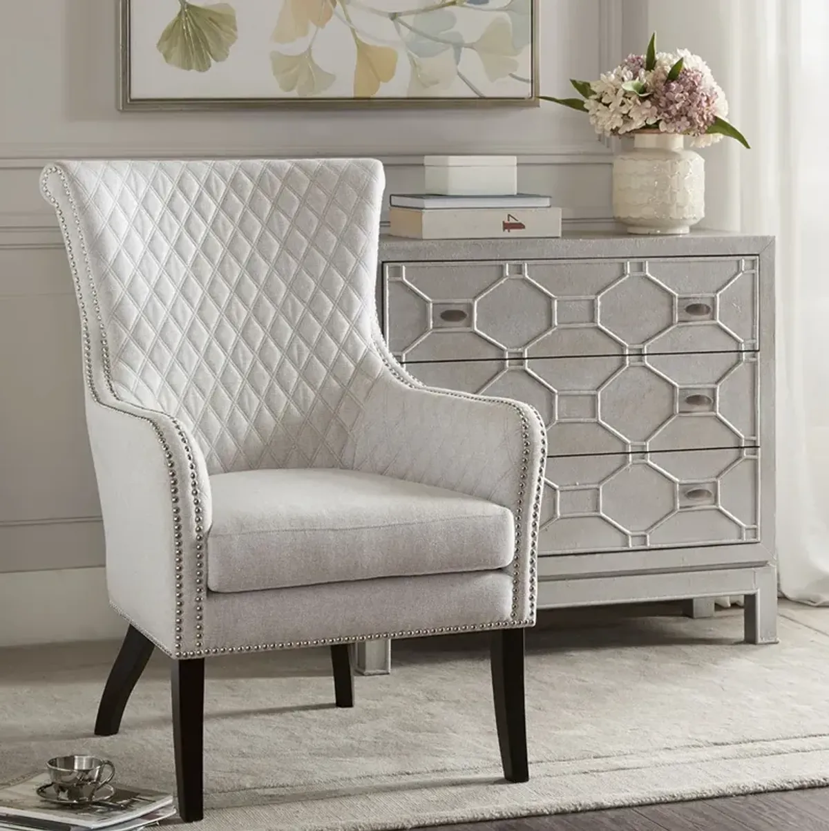 Madison Park Heston Natural/Morocco Accent Chair