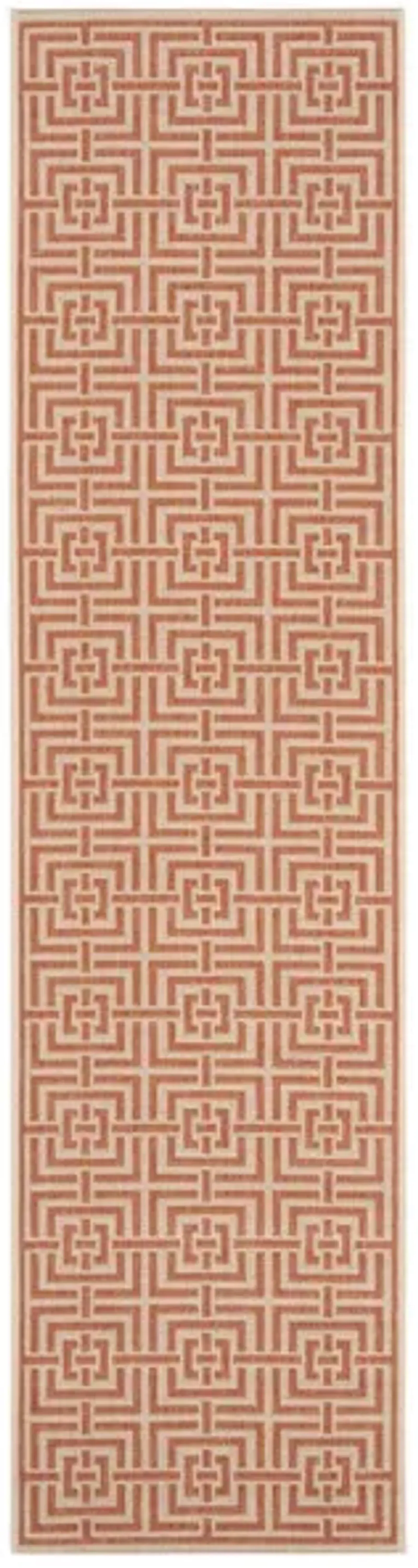 LINDEN 128 Collection LND128R-28 Cream / Rust 2'-2" X 8'