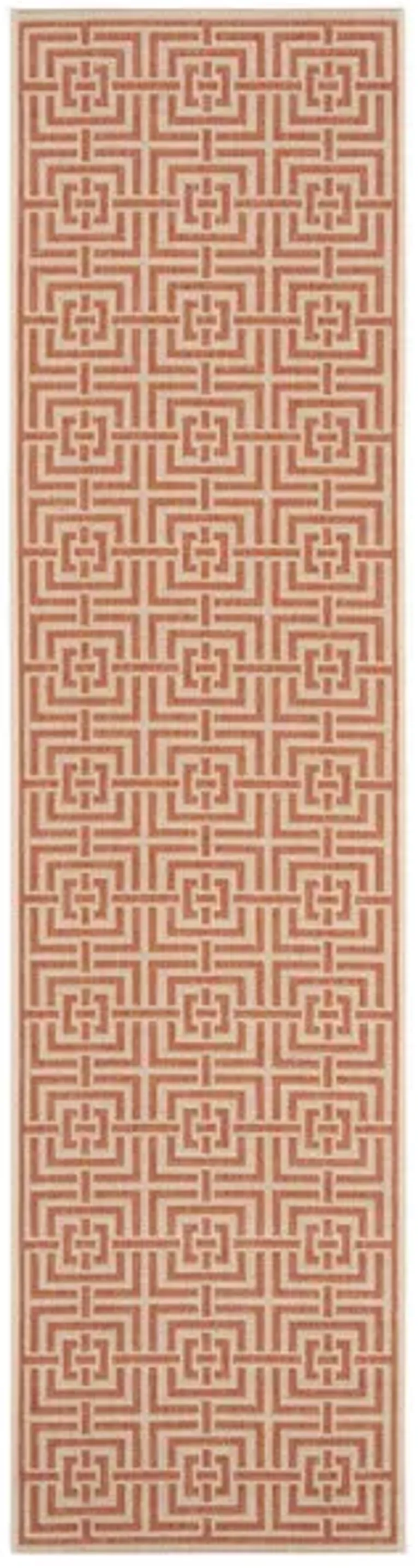 LINDEN 128 Collection LND128R-28 Cream / Rust 2'-2" X 8'