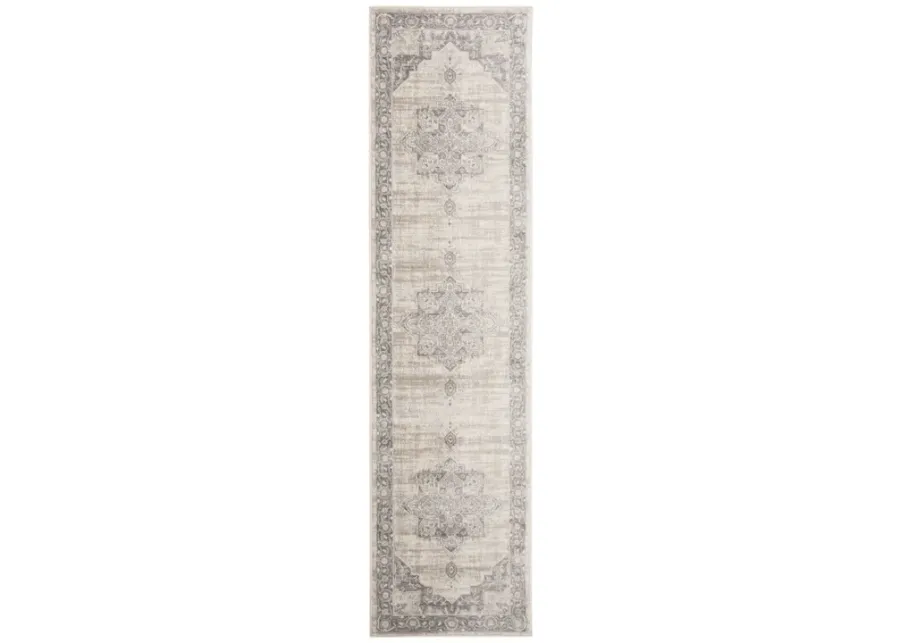 Brentwood 865 Cream / Grey 2' X 18' Runner Powerloomed Rug