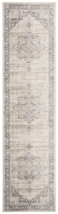 Brentwood 865 Cream / Grey 2' X 18' Runner Powerloomed Rug