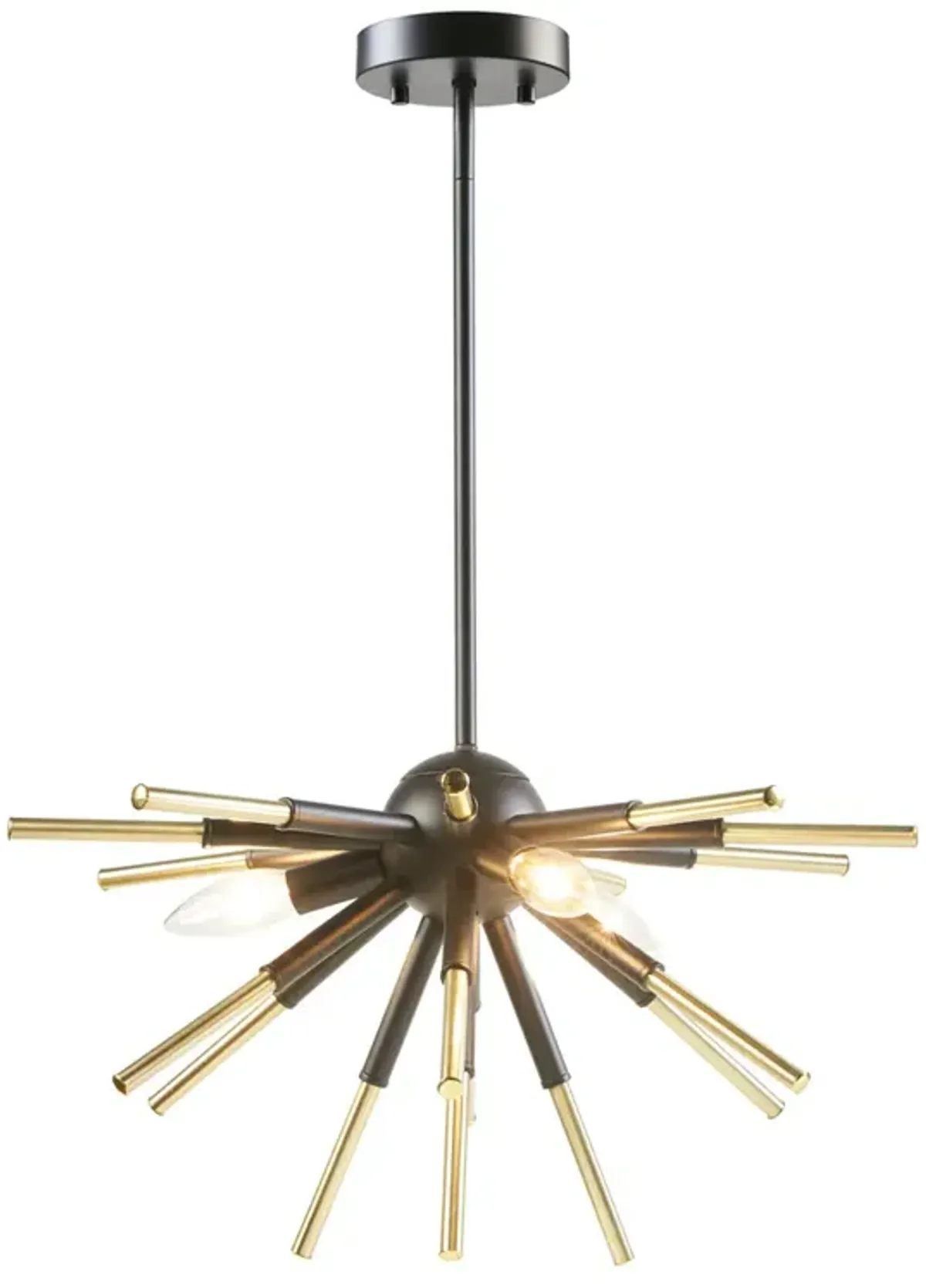 INK+IVY Ely Matte Black /Gold 3-Light Spiked Chandelier