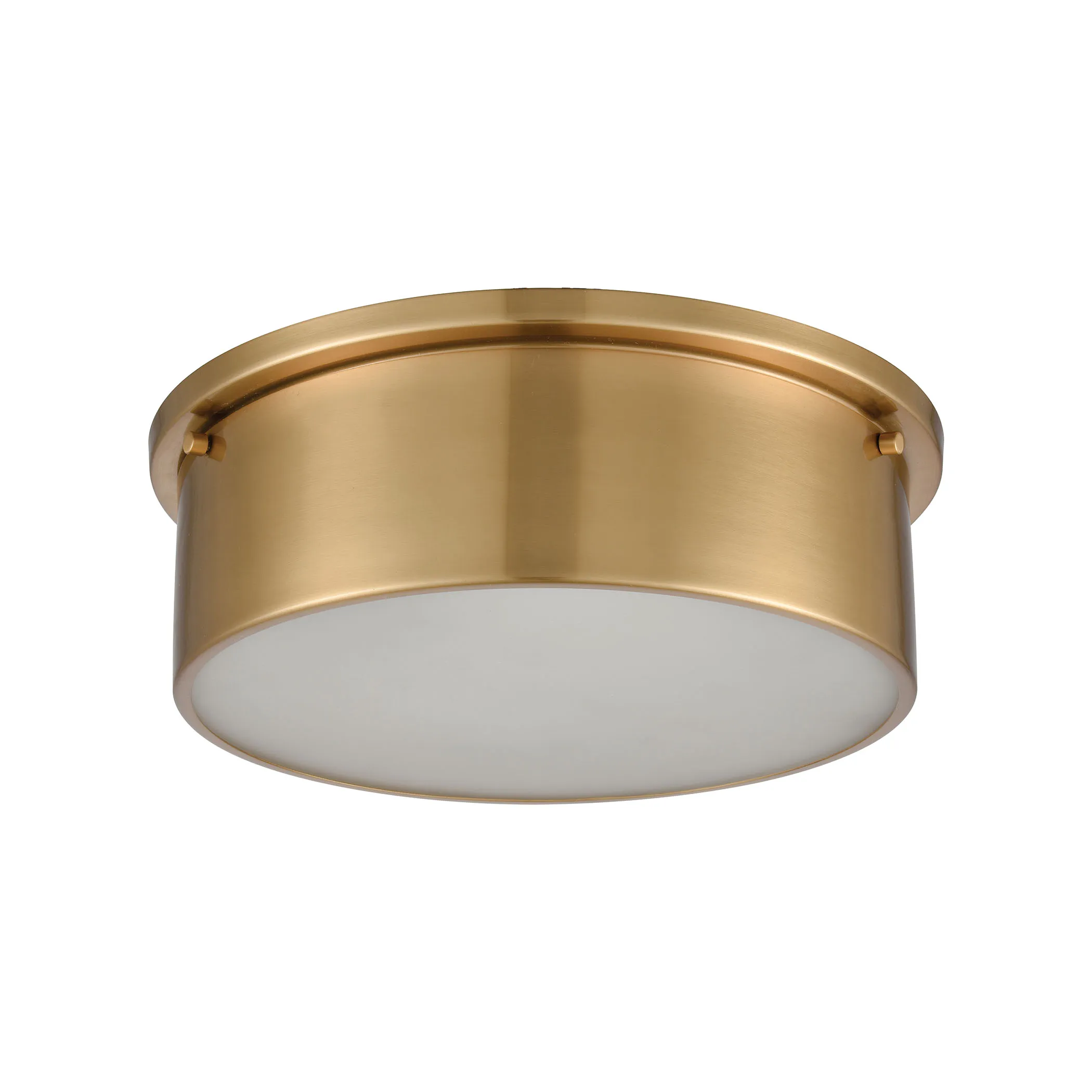 Flushmounts 14" Wide 3-Light Flush Mount - Satin Brass