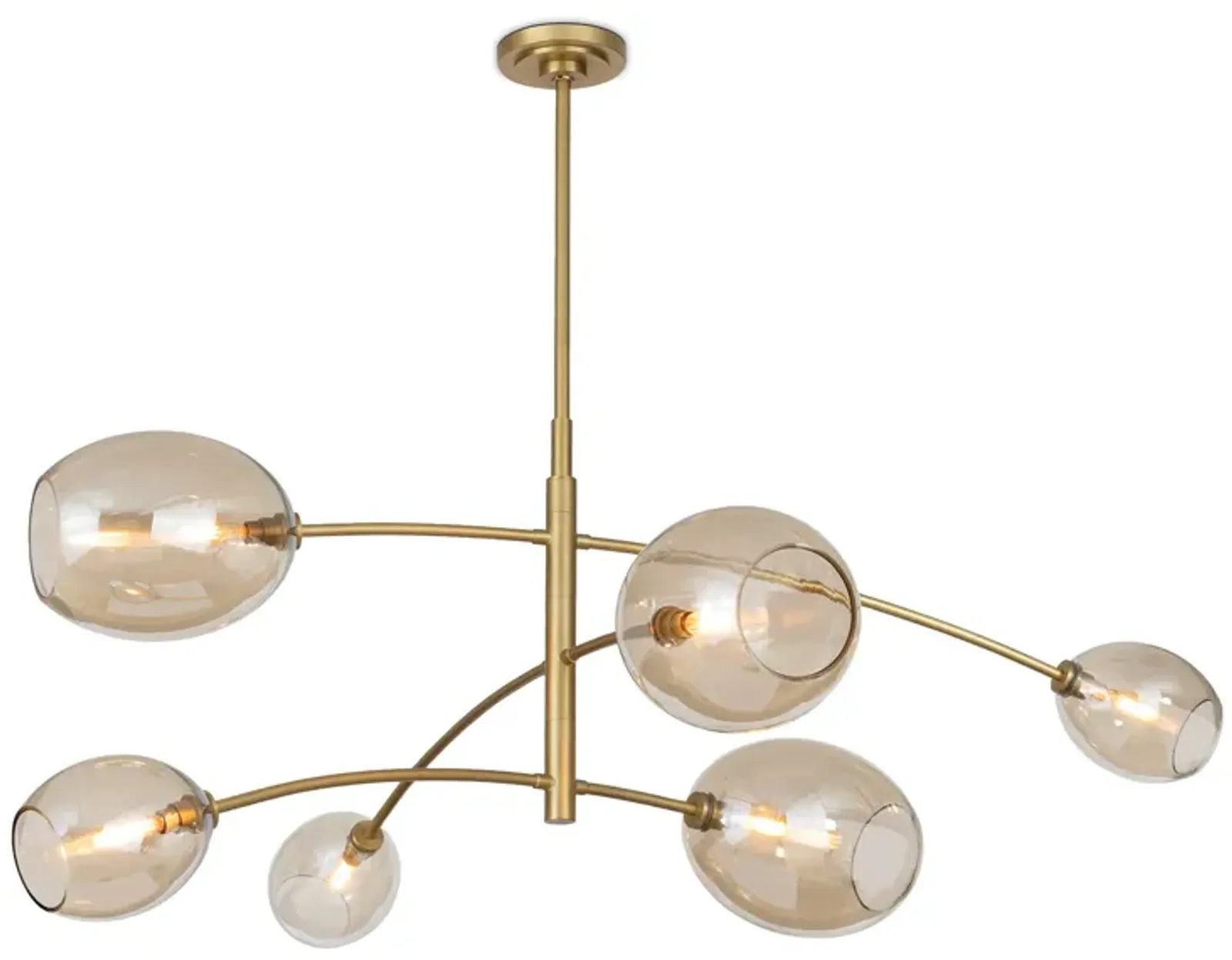 Artemis Chandelier (Natural Brass with Champagne Glass)