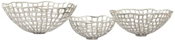 Shore Weave Basket - Set of 3 Nickel