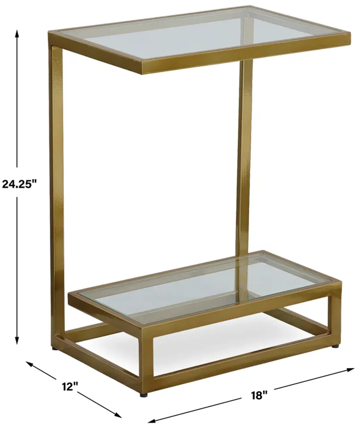 Musing Brushed Brass Accent Table