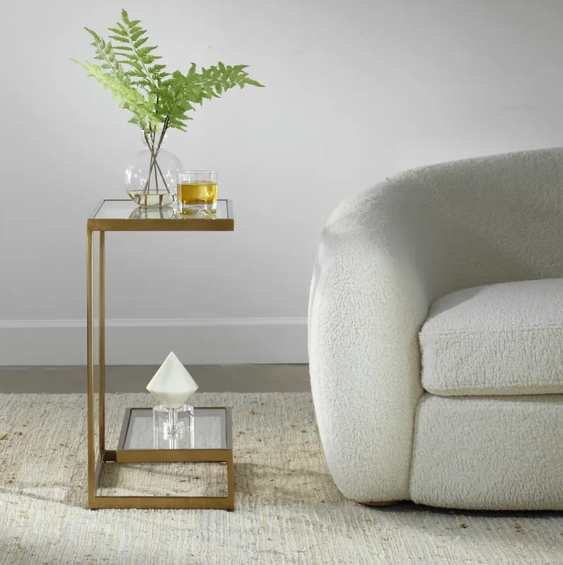 Musing Brushed Brass Accent Table