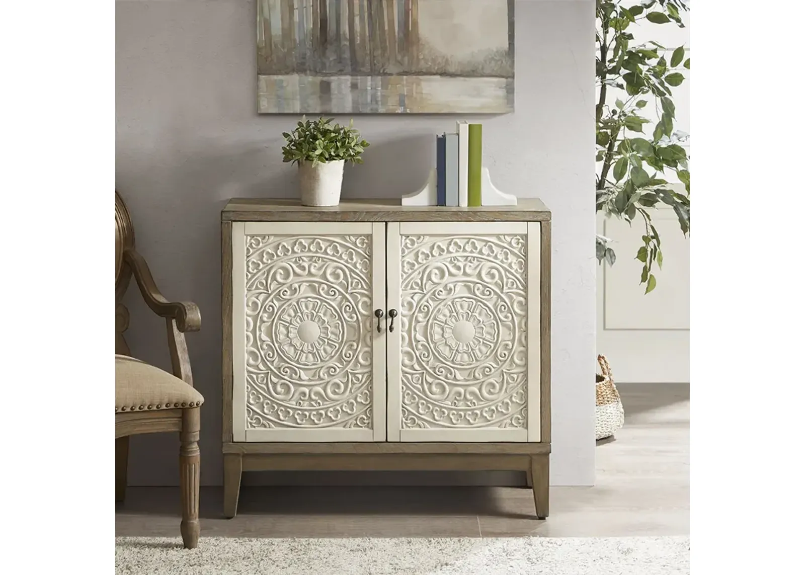 Madison Park Cowley Reclaimed Walnut/Antique Cream Accent Chest