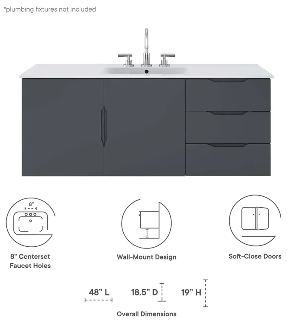 Vitality 48" Single Sink Bathroom Vanity