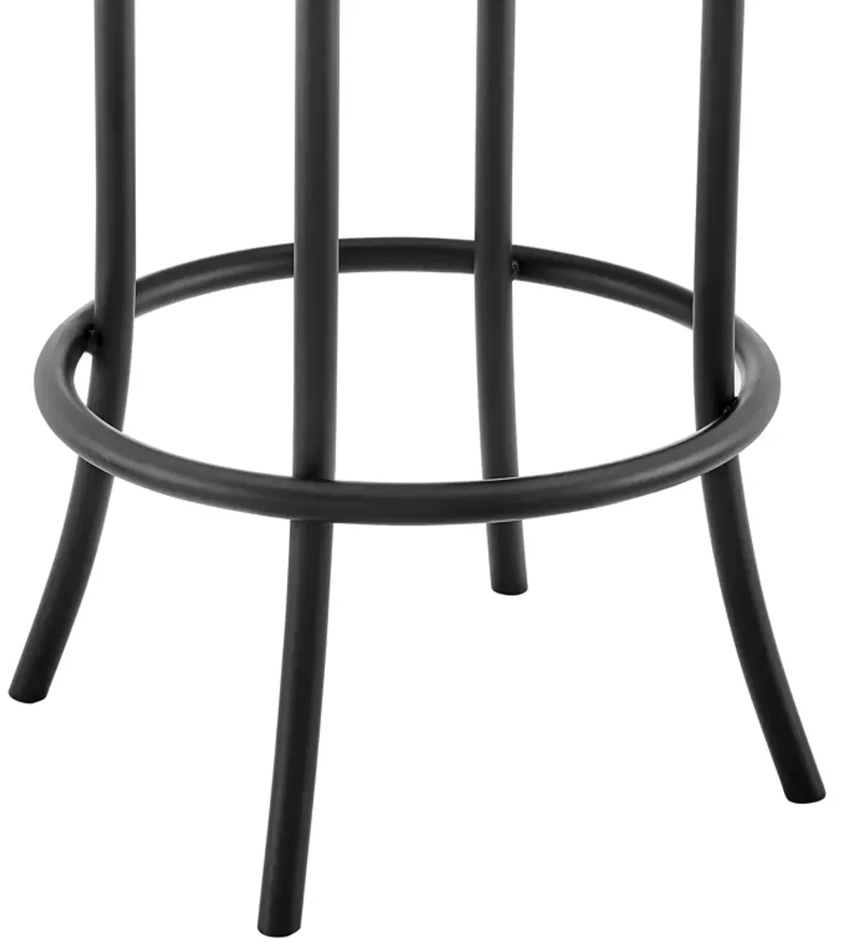 Rees Swivel Counter or Bar Stool in Black Finish with Gray Faux Leather