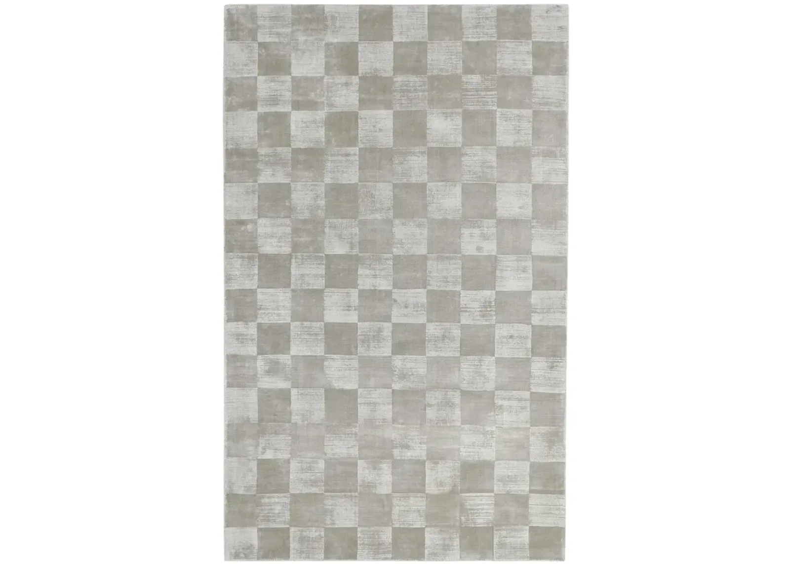 Berlin 8'x10' Indoor Soft Fabric Handwoven Checkered Dove Gray Accent Area Rug