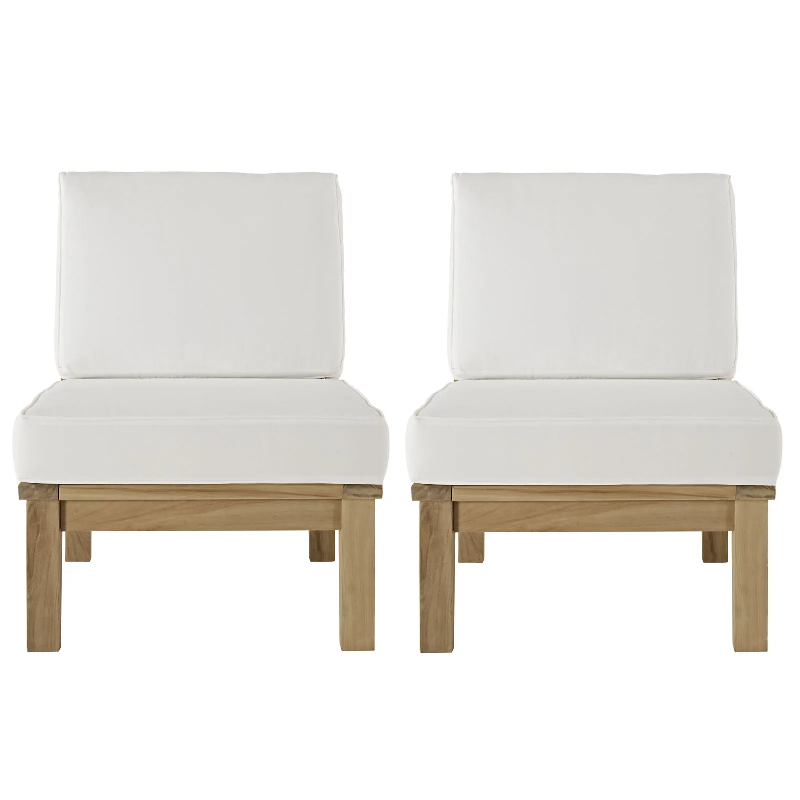 Marina Outdoor Teak Chairs - Set of 2