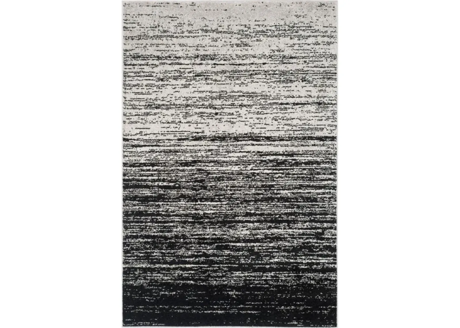 Adirondack Contemporary Silver / Black 2'-6" X 6' Powerloomed Rug