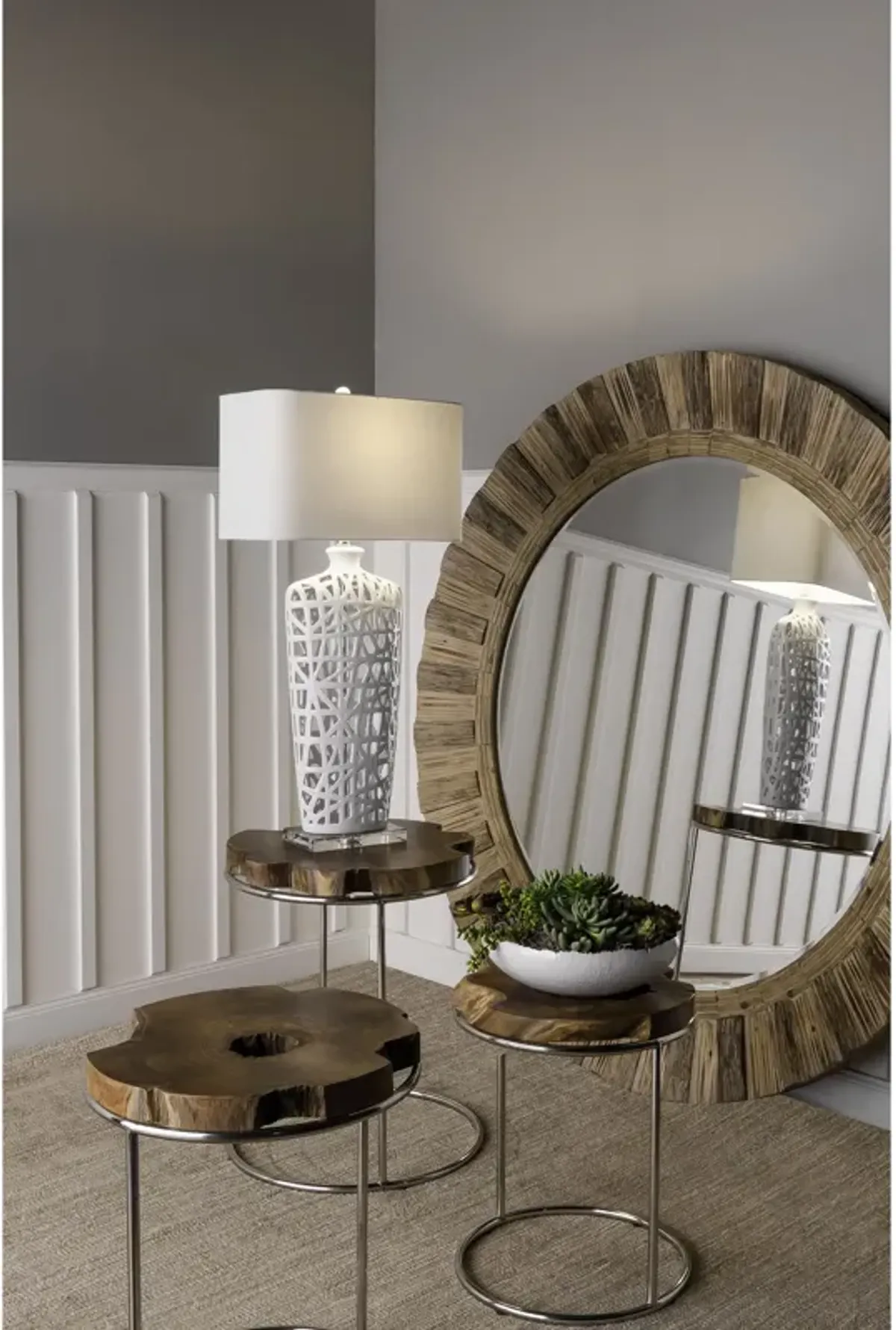 Oversized Round Wall Mirror