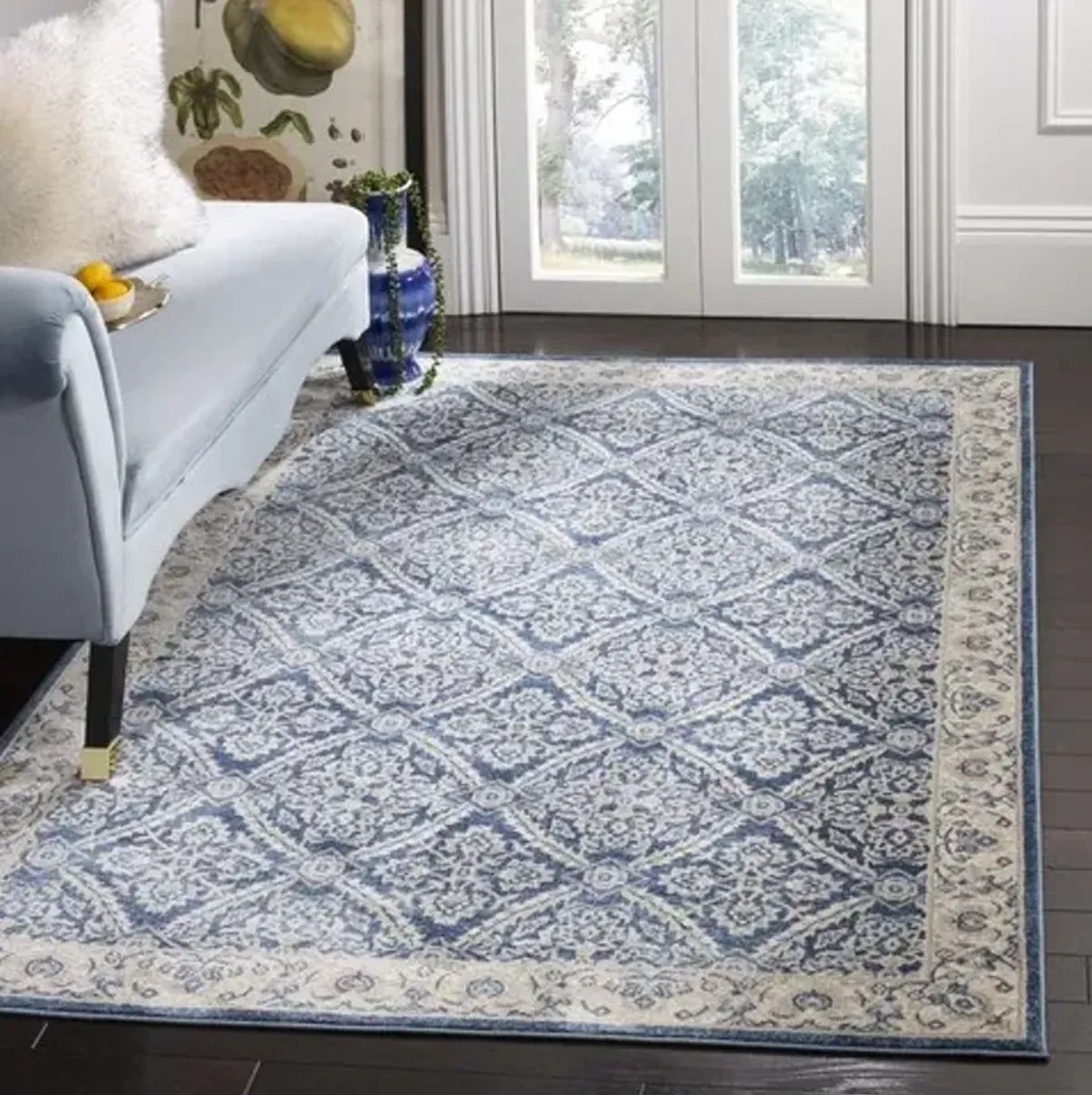 Brentwood 863 Navy / Creme 6' X 9' Medium Rectangle Powerloomed Rug