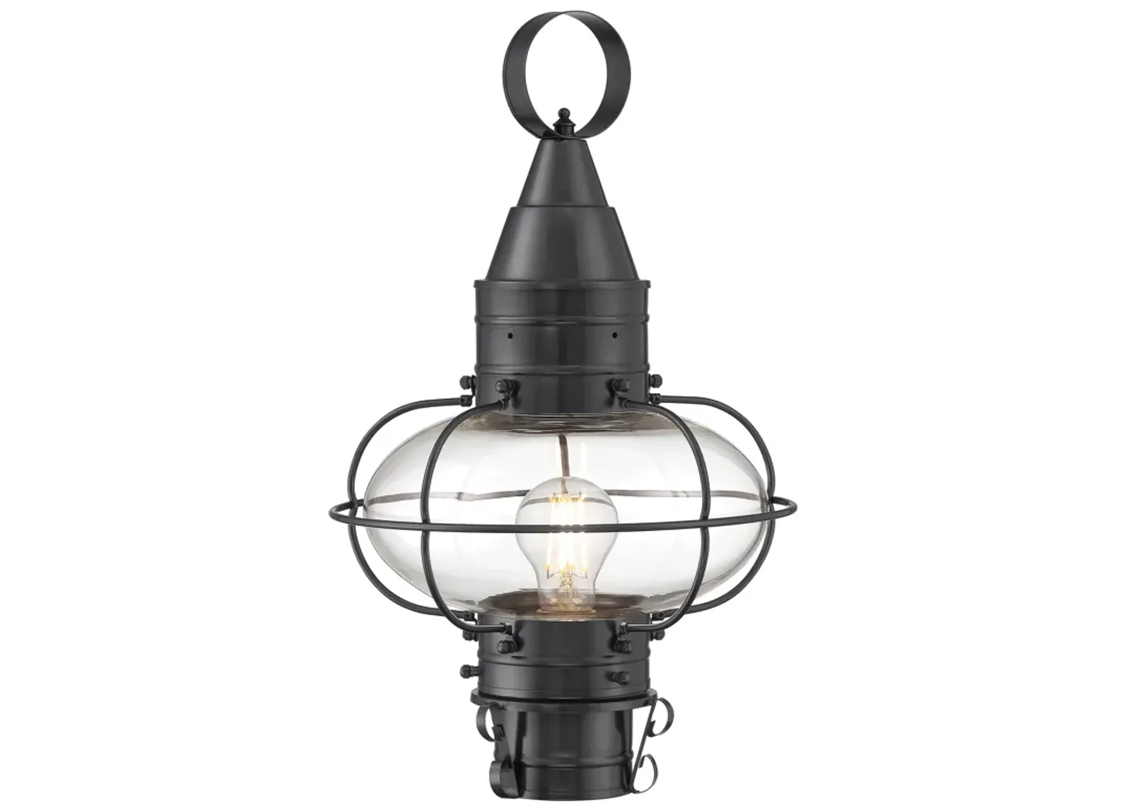 Classic Onion Outdoor Post Light - Gun Metal with Clear Glass