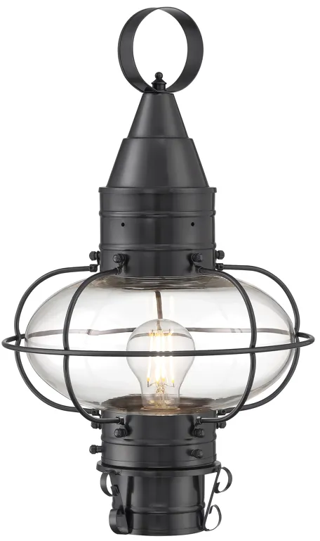 Classic Onion Outdoor Post Light - Gun Metal with Clear Glass