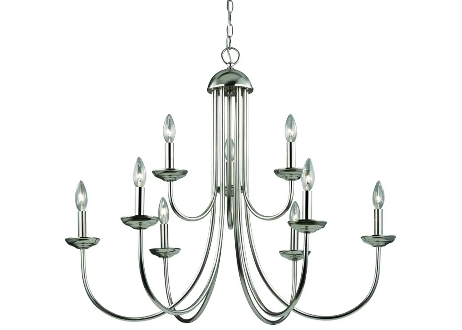 Williamsport 34'' Wide 9-Light Chandelier - Brushed Nickel