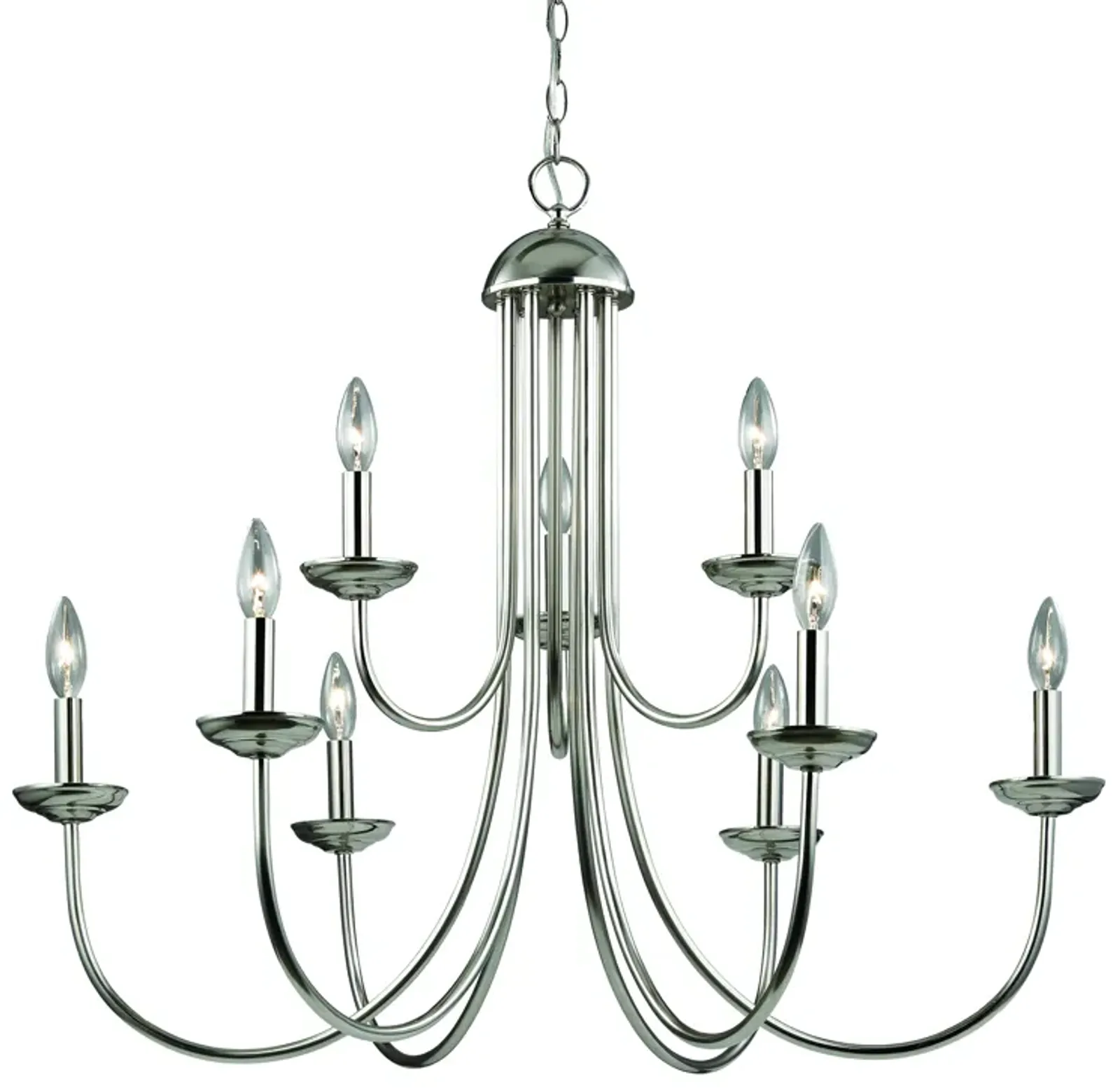 Williamsport 34'' Wide 9-Light Chandelier - Brushed Nickel