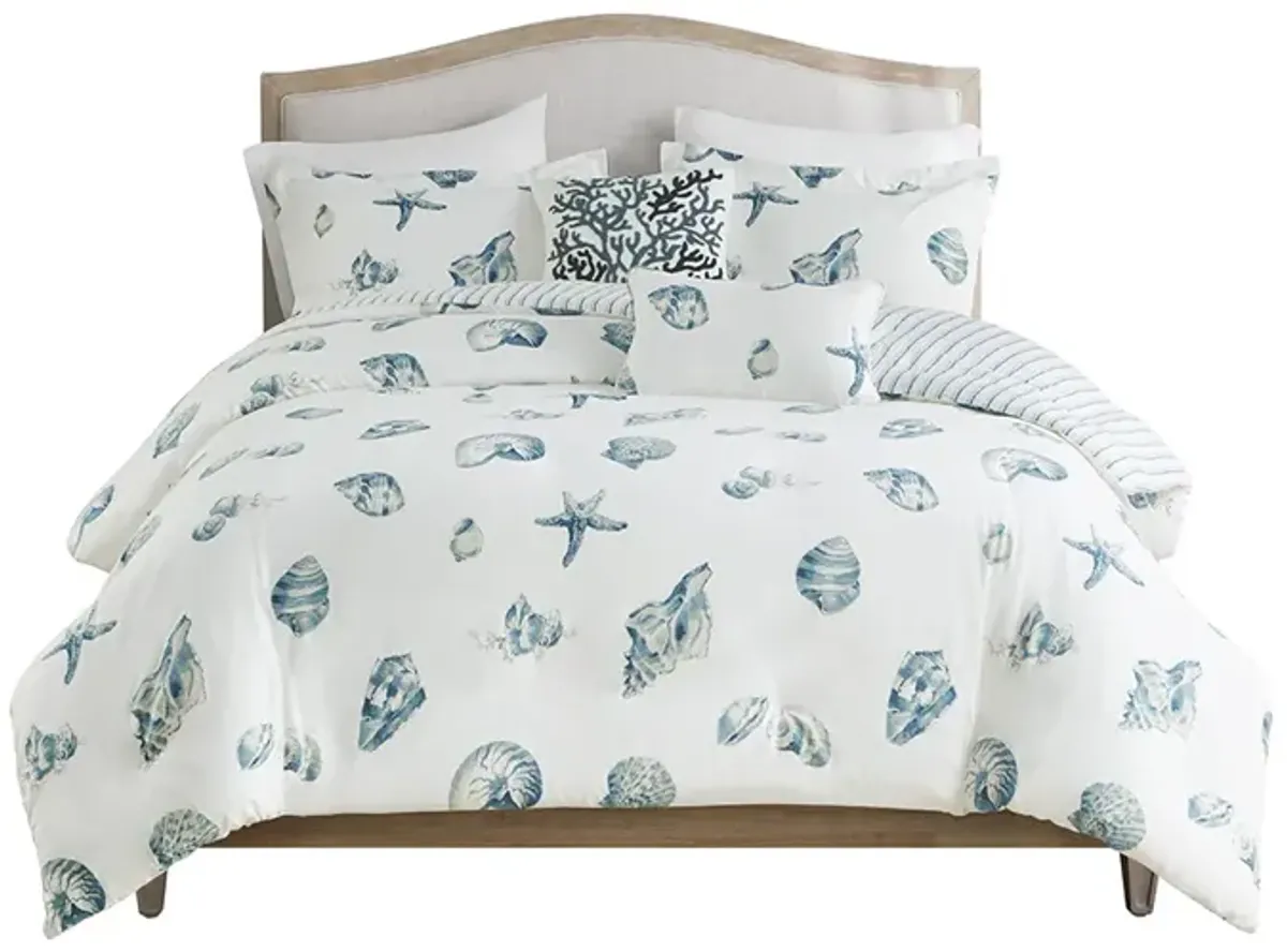 Harbor House Beach House Blue 3 Piece Duvet Cover Set