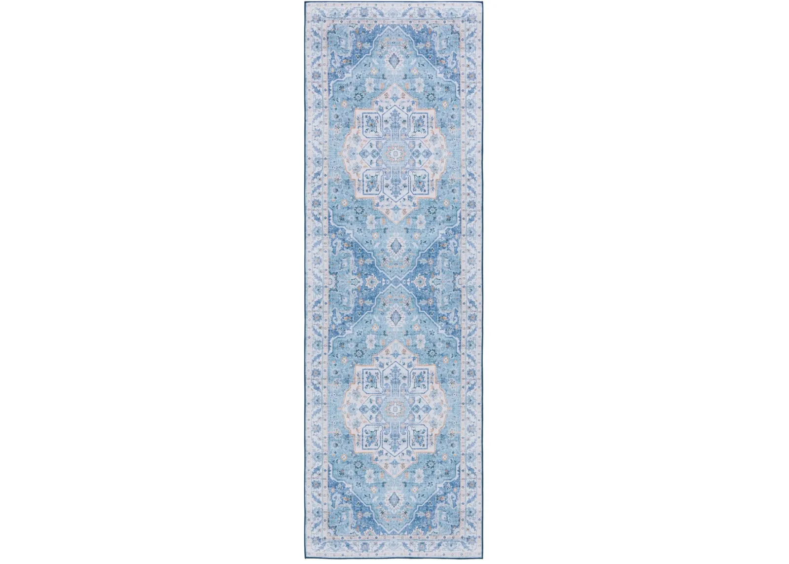 TUCSON 118 M/W S/R LIGHT BLUE  2'-6' x 12' Runner Rug