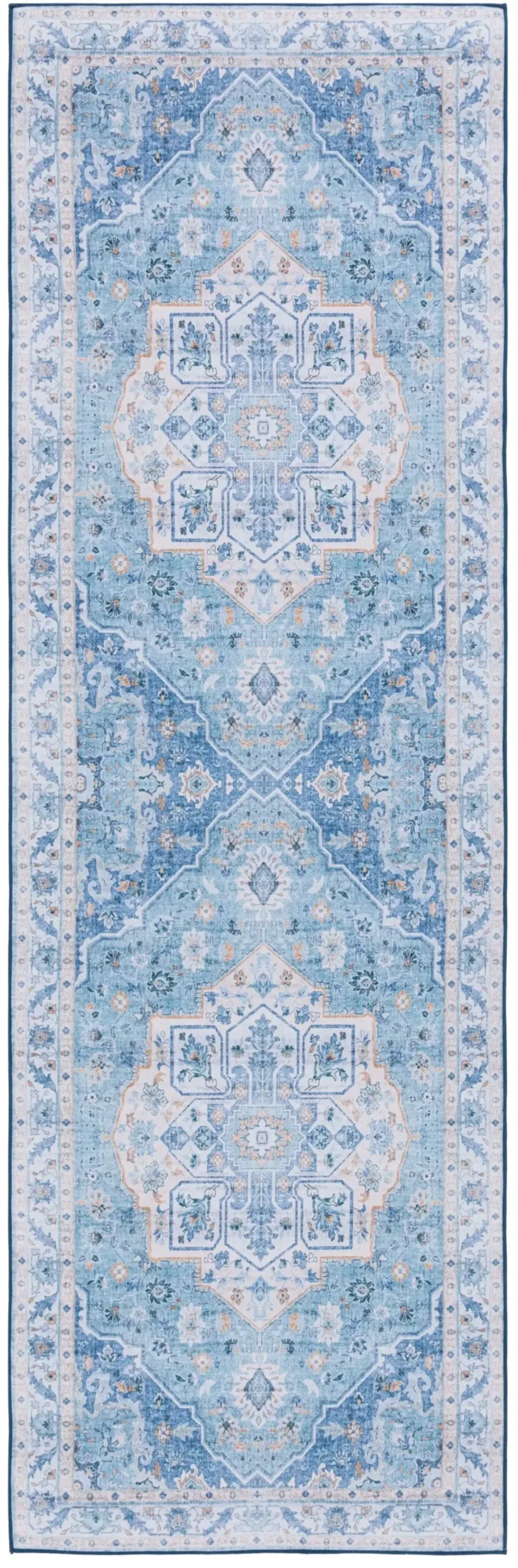 TUCSON 118 M/W S/R LIGHT BLUE  2'-6' x 12' Runner Rug