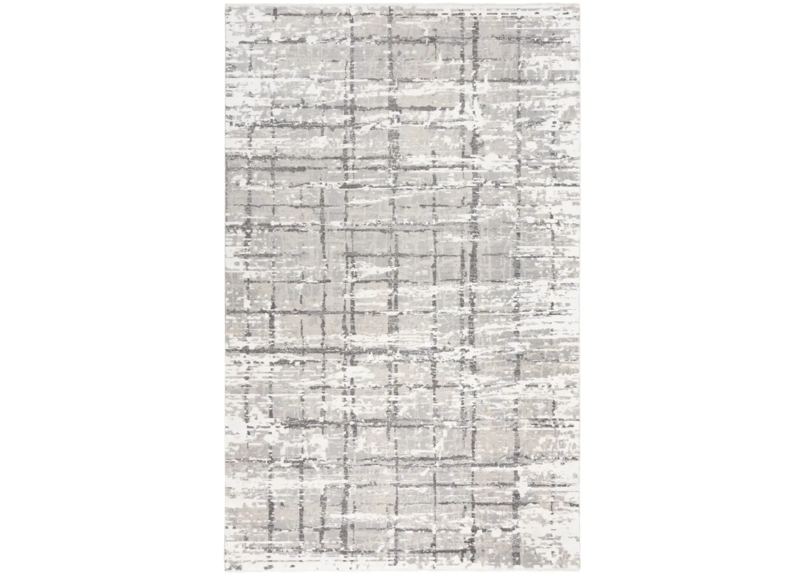 Couture Ivory/Gray Classic/Updated NZ Wool/Tencel Blend 5' x 8' Rectangle Rug