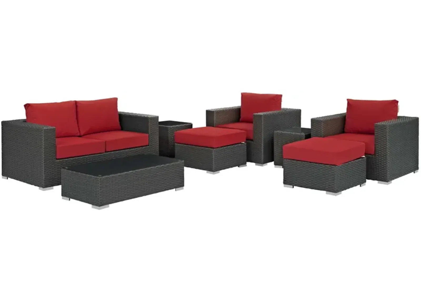 Sojourn 8 Piece Outdoor Patio Sunbrella® Sectional Set