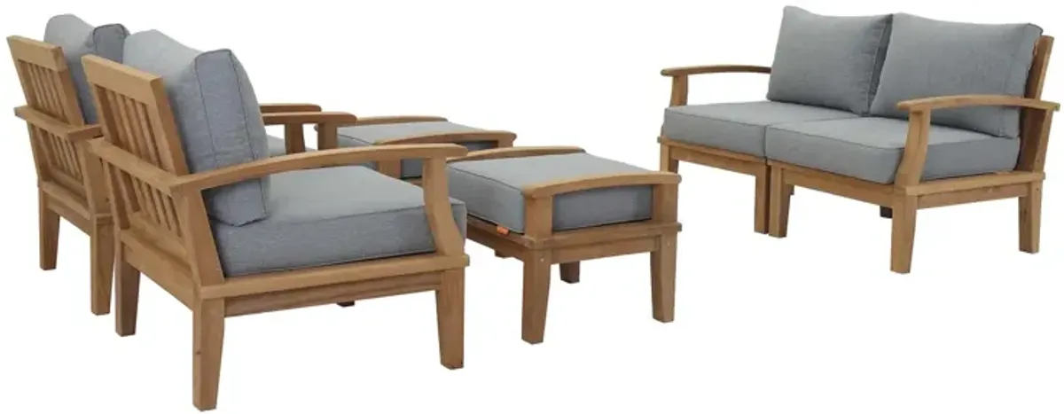 Marina 6 Piece Outdoor Patio Teak Set