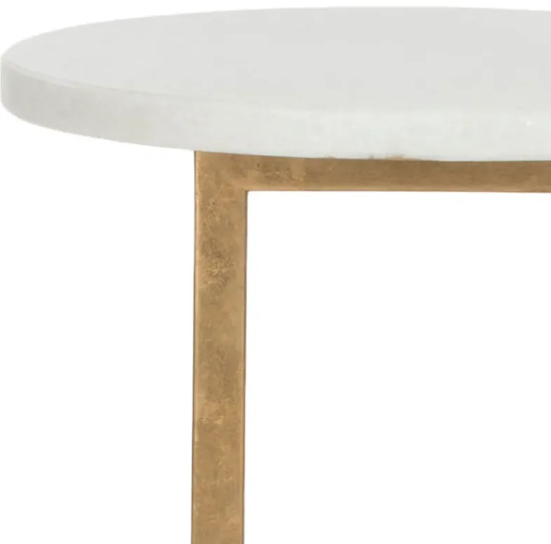 CASSIDY SILVER LEAF ACCENT TABLE