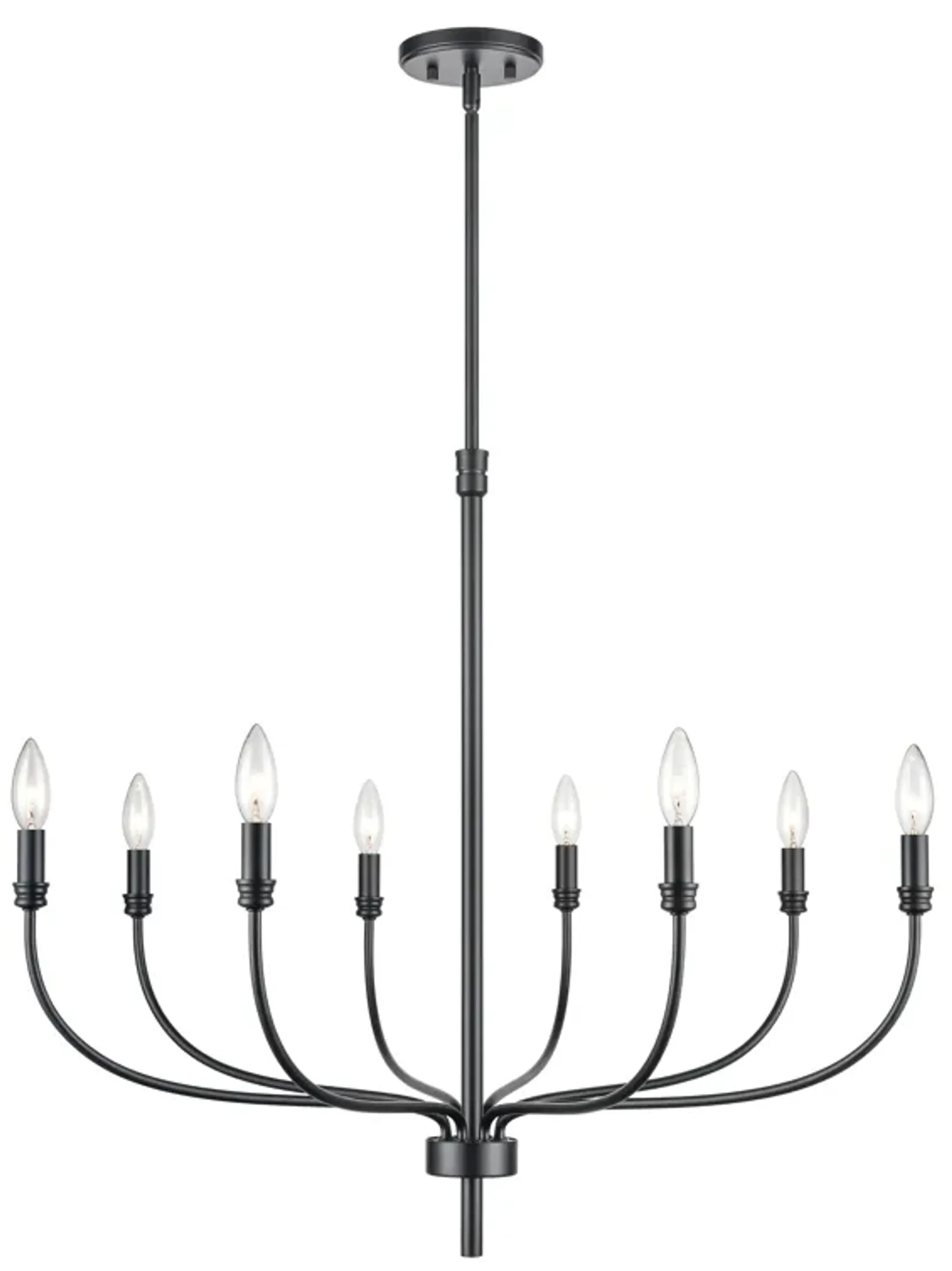 Newland 34" Wide 8-Light Chandelier - Matte Black