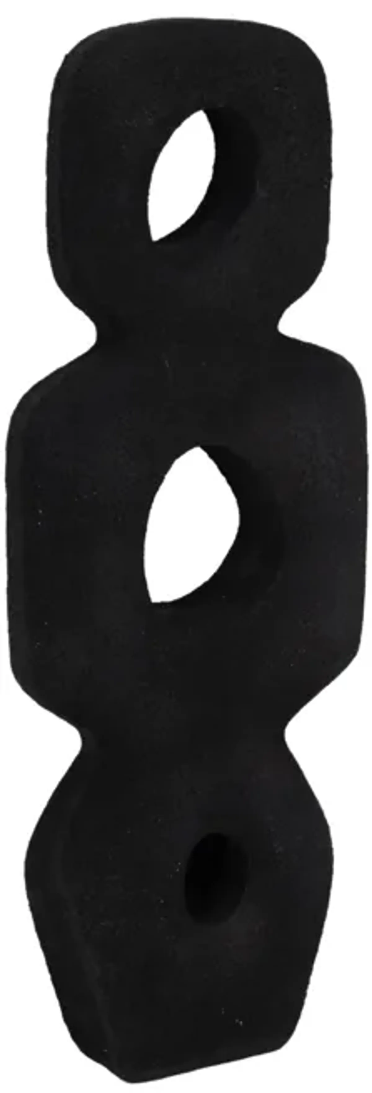 15" Textured Open Cut-out Totem Object, Black