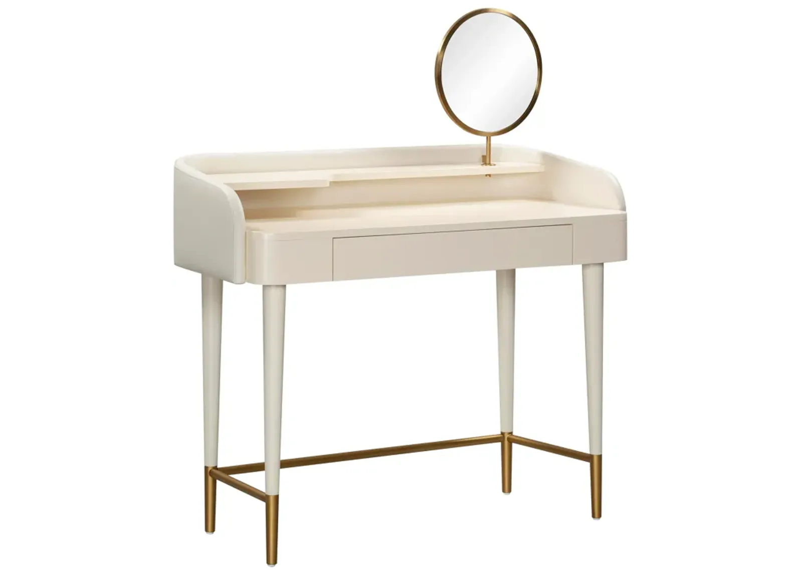 Penelope Cream Vegan Leather Wrapped Vanity Desk