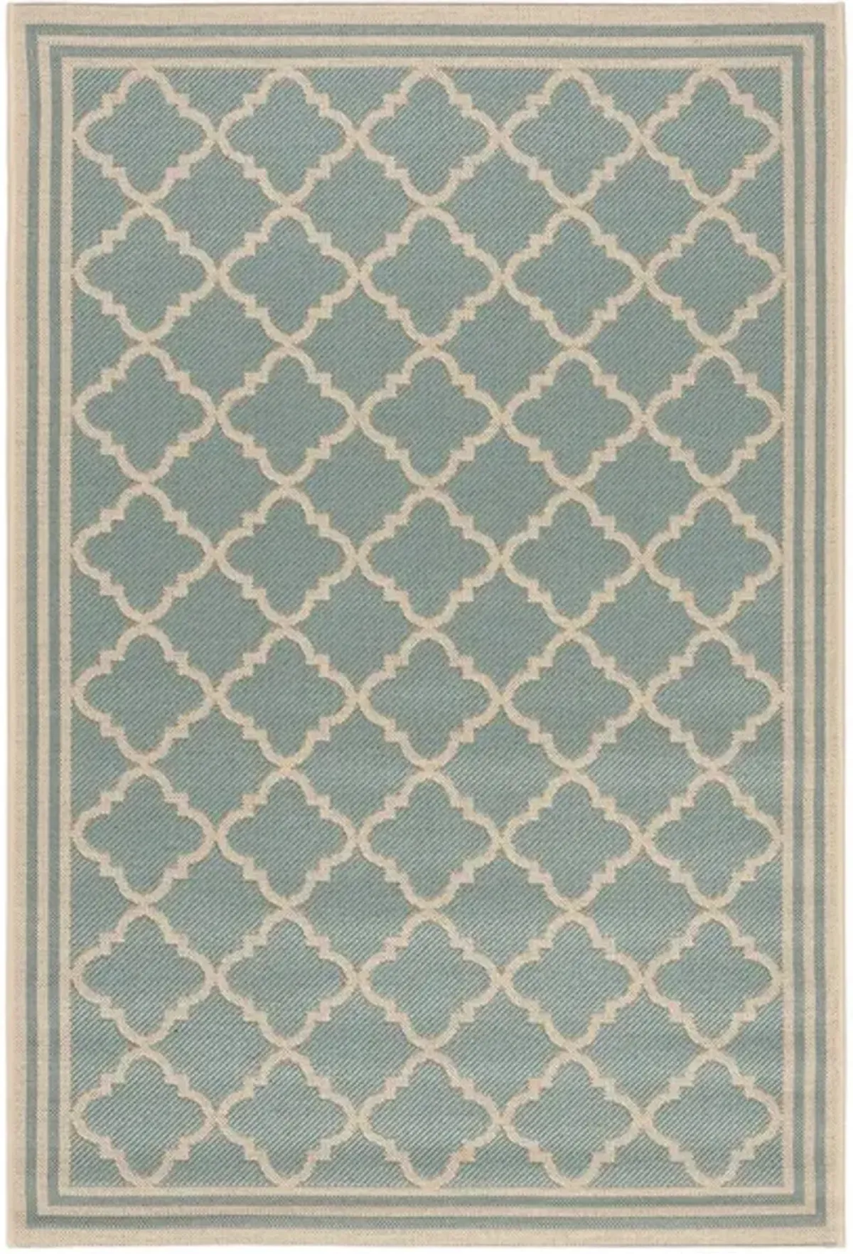 Safavieh BEACH HOUSE Collection BHS121K-6 Aqua / Cream 6'-7" X 9'-2"