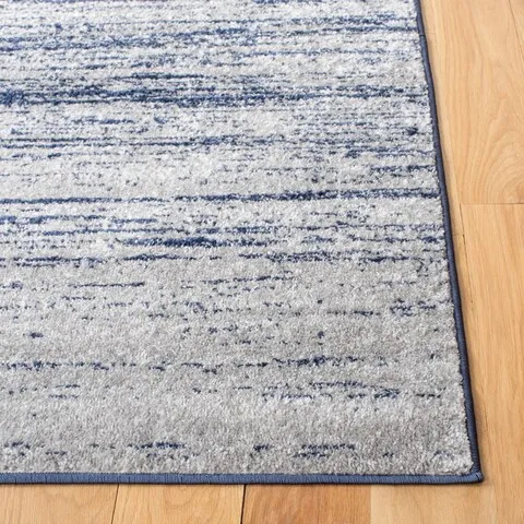 Adirondack Contemporary Navy / Grey 6'-7" X 6'-7" Square Powerloomed Rug