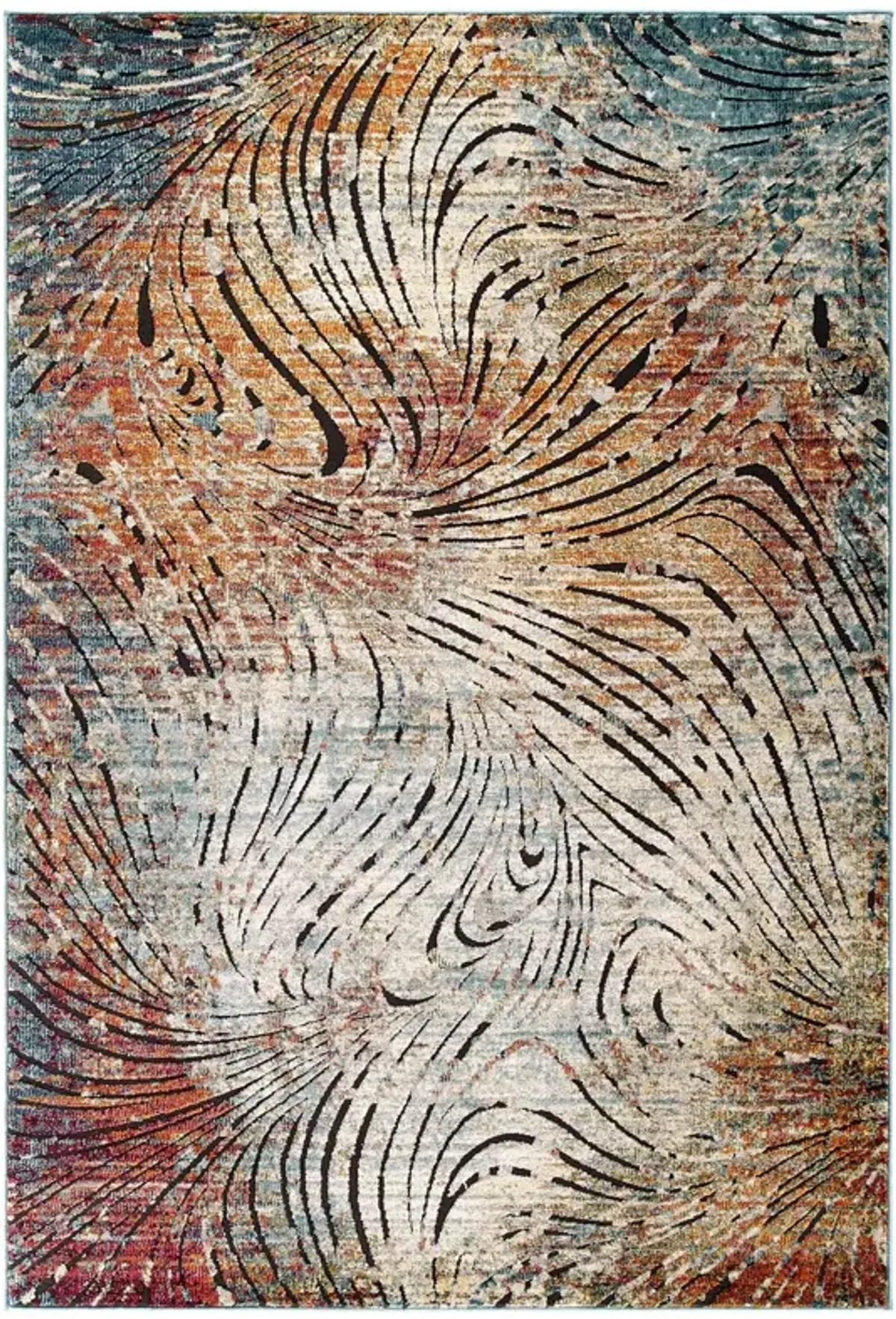 Tribute Ember Contemporary Modern Vintage Mosaic 8x10 Area Rug