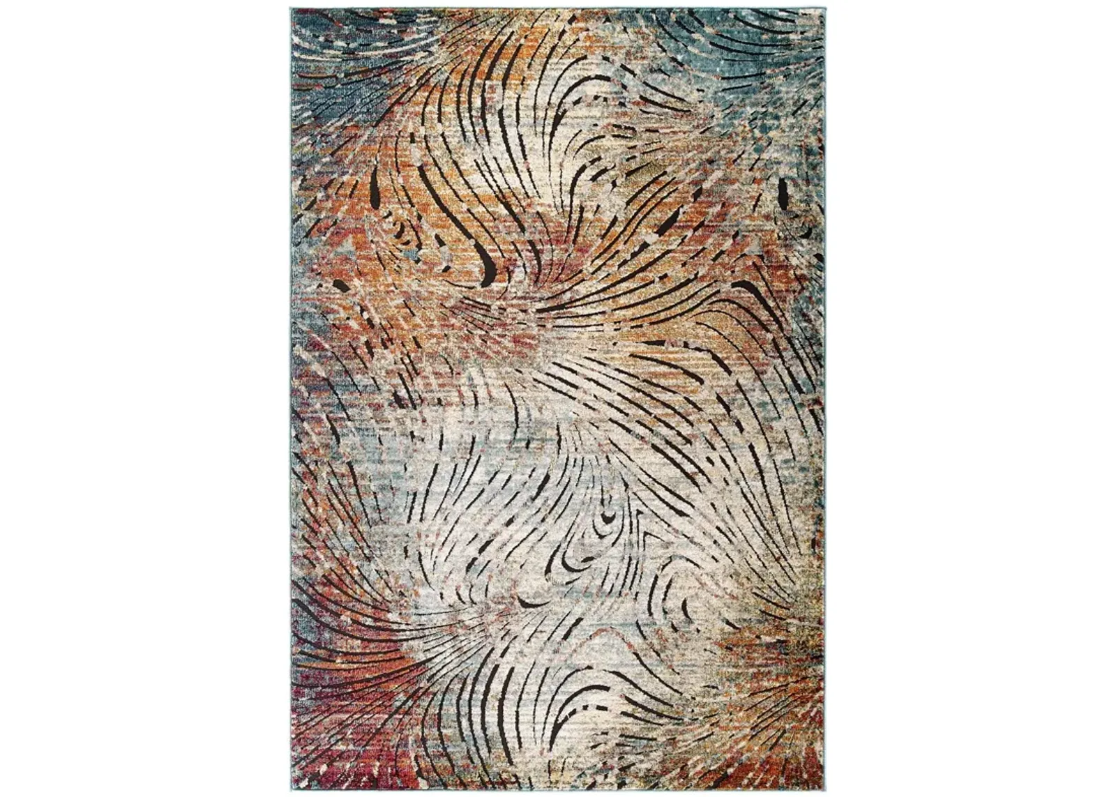 Tribute Ember Contemporary Modern Vintage Mosaic 8x10 Area Rug