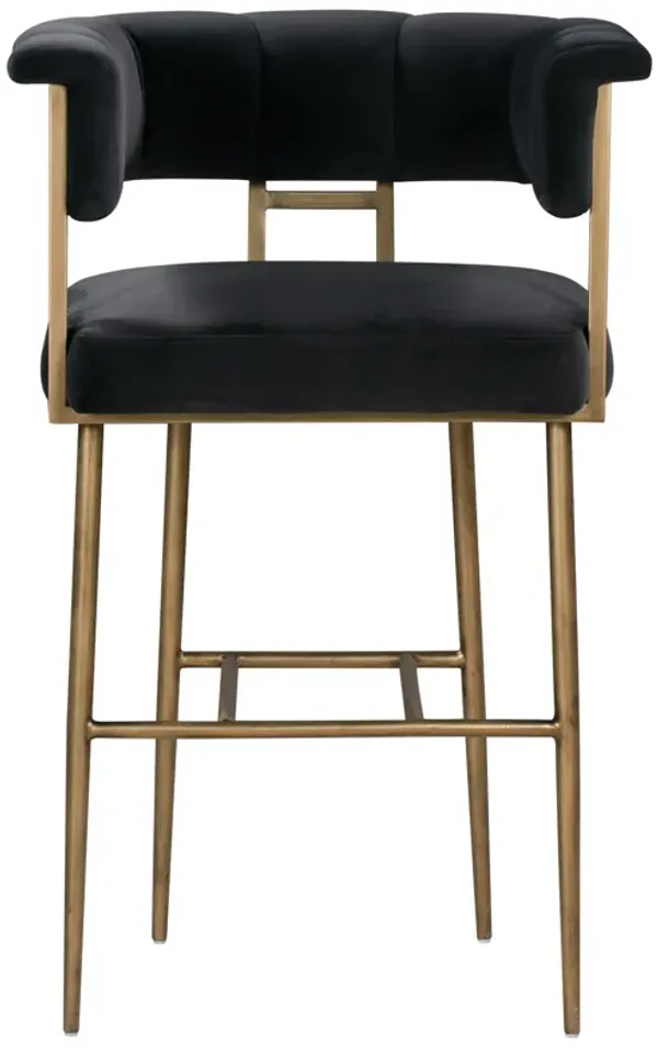 Astrid Grey Velvet Bar Stool