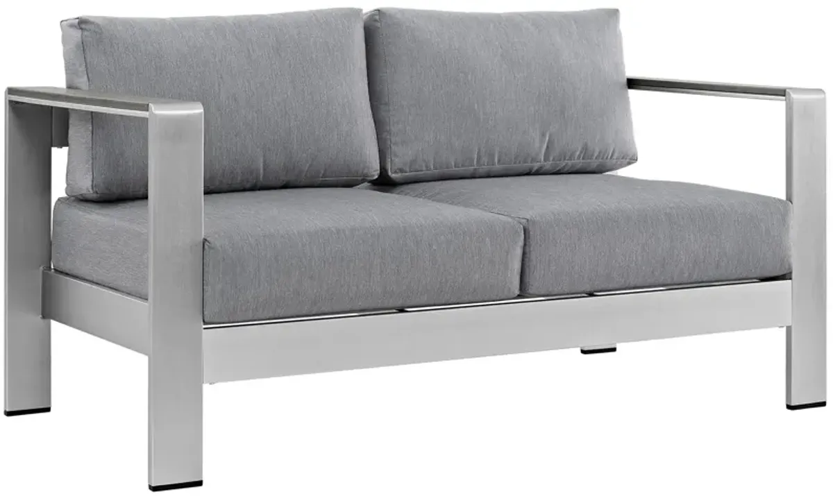 Shore 4 Piece Outdoor Patio Aluminum Sectional Sofa Set