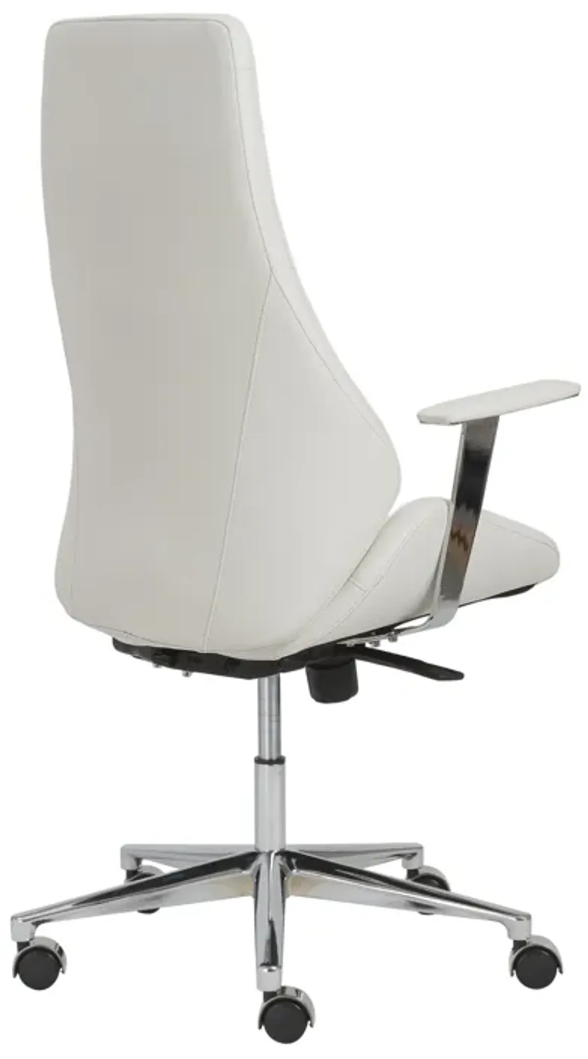 Bergen High Back Office Chair in White with Chromed Steel Base