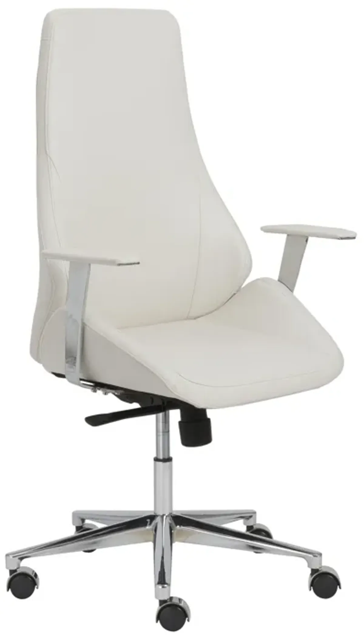 Bergen High Back Office Chair in White with Chromed Steel Base