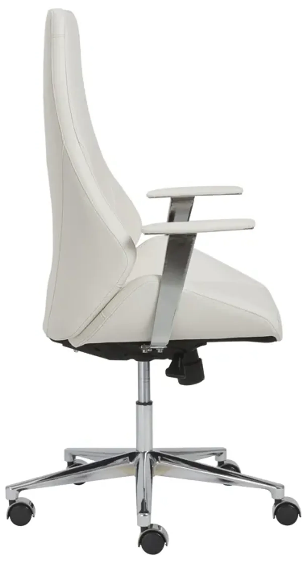 Bergen High Back Office Chair in White with Chromed Steel Base